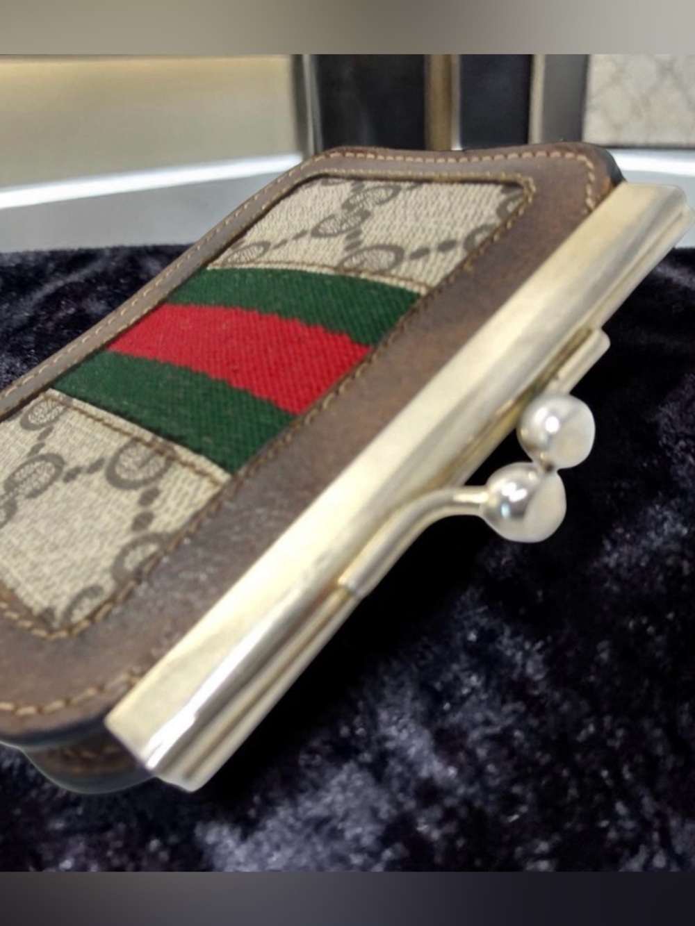 GUCCI Accessory Collection Vintage Sherry Line Kisslock Coin Purse πβ€οΈ - Picture 3 of 16
